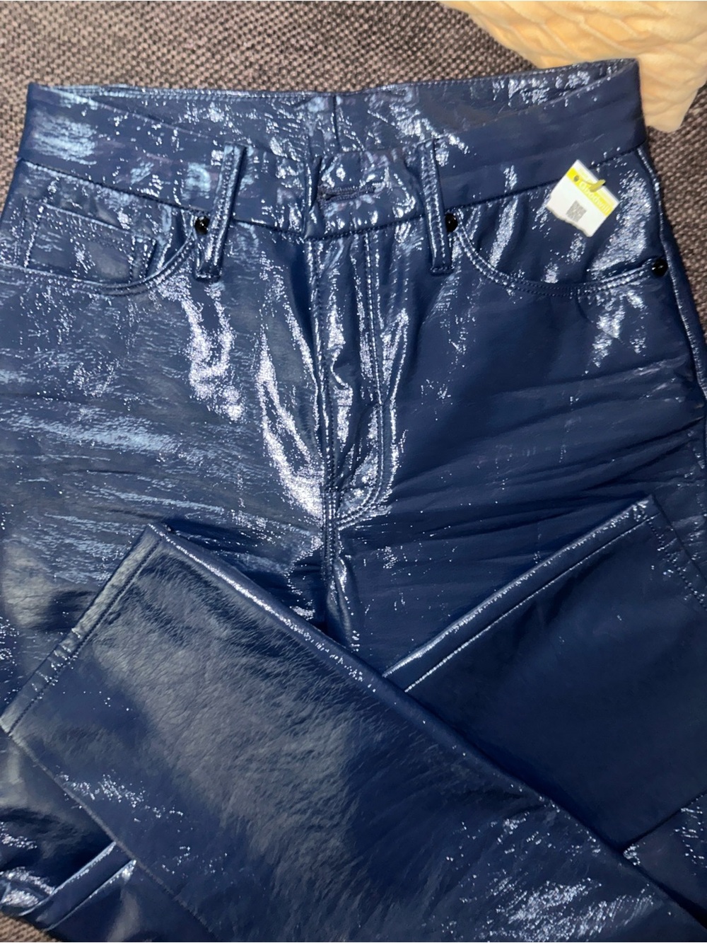 Good American Shiny Navy Coated Skinny Jeans